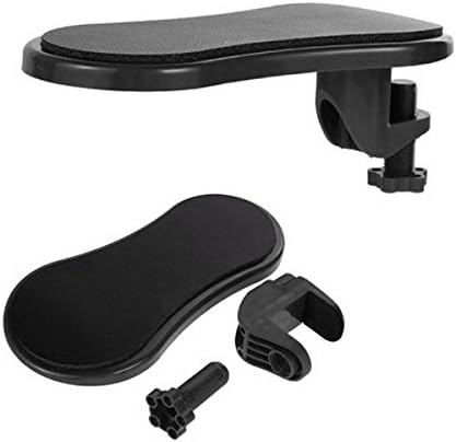 Adjustable Computer Armrest Pad Wrist Rest Computer Desk Extender Mouse Pad Mat Wrist Support with 180°Computer Clamp for Home&Office