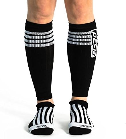 EC3D Combo Sports Striker Low Ankle and Calf Sleeve, BLACK/WHITE, 3 (40-42)