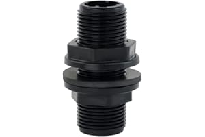 GASMIS Regentonnendurchführung 1/2" AG - Fassverschraubung Tankdurchführung für Regenfass, Wassertonnen, 2 Stück