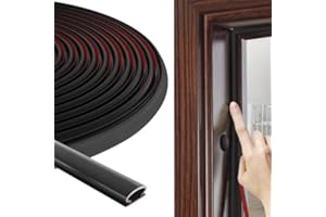 XIAOWANWAN 6M Guarnizione Porta,Guarnizione Adesiva Porta e Finestra,Guarnizione per Porta Insonorizzate e Antivento (Nero)