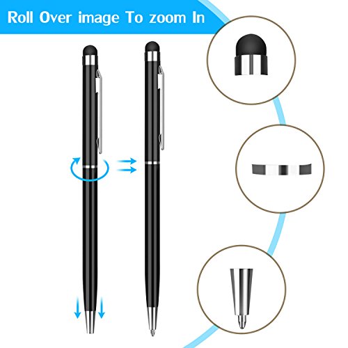 Eingabestift, PROKING 2 in 1 Universal Stylus Stift Touch Pen kapazitiven Stylus Kugelschreiber fÃ¼r Touch Screens GerÃ¤te Stylus Stifte fÃ¼r iPad, iPhone, Kindle, Samsung, HTC, Tablets(5Schwarz,5Silber)