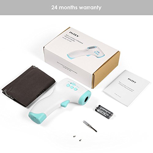 INTEY Infrarot Stirnthermometer Fieberthermometer für Kinder, Erwachsene, Tiere und Objekte Oberflächen mit Daten-Speicher-Funktion( 99 Speicherplätzen) und Hintergrundbeleuchtung inkl. Batterie - 7