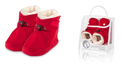 Slumbertoes Baby Winter Booties Red, water resistant, hand made, size 6-12 months