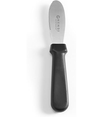 HENDI 856062 – Couteau De Décoration Professionnel Dentelé 90 Mm, Lame Inox 200 Mm, Poignée Polypropylène – Compatible Lave-Vaisselle
