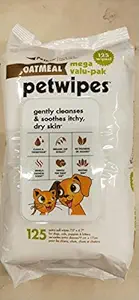 Petkin-Oatmeal Pet Wipes Valupak - 125pcs