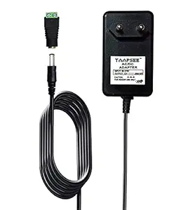 Taapsee 12V 2A 24W AC DC Switching Power Supply Adapter (Input 100-240V, Output 12 Volt 2 Amp) Wall Transformer Charger for DC 12V CCTV Camera LED Strips Light with Female Barrel Connector