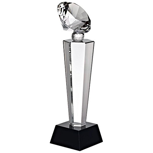 Trophée En Verre 'Pollux', transparent, Idéal Pour Personnalisation, Collection 'Pokal', H=22 cm, cadeau idéal, fait main, verre, style moderne (FAN UNIKATE powered by CRISTALICA)