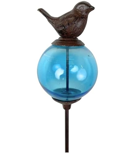 Tuteur Plante Grimpante Pluviomètre à Piquer Fonte Verre Marron 100 Cm