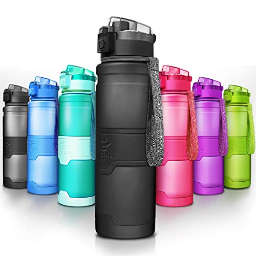 Bottiglia d'acqua sportiva palestra borraccia senza BPA in plastica tritan 1l/700ml/500ml/400ml,bottiglie bambini, sport,scuola,bici,Viaggio, trekking, a prova di perdite borracce, un clic aperto