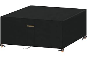 VANSHEIM Housse Salon de Jardin Bâche Salon de Jardin Extérieur Housse Protection Meubles Jardin Imperméable Anti-UV au Vent Épaisse Tissu Oxford Recouvrir Rectangulaire 150x130X90cm