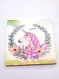  takestop Juego 48 Piezas Servilletas de Papel para Fiestas Unicornio Flores USA y Desechables Cumpleaños Boda Nacimiento Bautizo Party