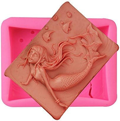 Duoyo Mermaid Silicone Handmade Soap Mold Fondant Cake Decorating Chocolate Candy Molds