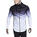 Produktbild Amphia - Langärmliges Pullover-Top mit Kapuze für Herren mit Mosaik-Farbverlauf - Herbst-Winter-Packwork der Art- und Weisemänner graduierte dünne Langarm-Hoodie-Spitzenbluse