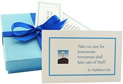 Christian Easter Gift For Him Or Her. Weekly Wisdom - 52 Inspirational Bible Quotes / Bible Verses With A 925 Sterling Silver Cross Or Mini Chocolate Balls. Gift Boxed With Poem And Personalized Tag. (Calvary Design With Chocs)