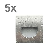 Vatios: 0,3 W Trango 5 unidades LED Escaleras Iluminación pared Luz Foco Orientación En rectangular 3000 K Cálida de color blanco IP44 - Aspecto De Acero Inoxidable 5tgsl16s