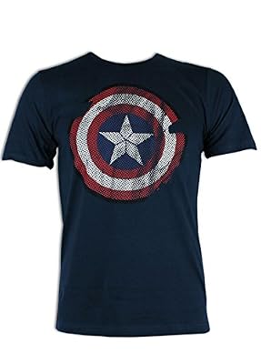 Captain America T-shirt bleu Tailles moyen de Captain America The Avengers hommes