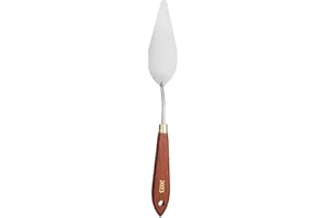 sourcing map Palette Knife Painting Tool 3.94" x 1.42" Stainless Steel Teardrop Blade 10.24" Length Spatula Painting Pallet Knives with Hole Beech Wood Handle for Oil Acrylic Canvas, Red/Silver