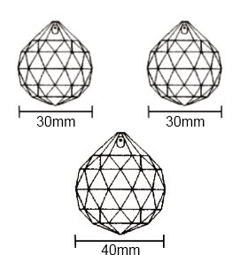 Rieser® premium-kristall Kugel Set 2x 30mm + 1x 40mm in Geschenkbox – Kristall Glas klar 30%PbO – Feng Shui – Regenbogenkristall – Sonnenkristall - 7