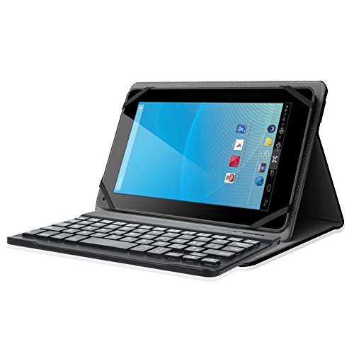 Fintie Bluetooth Tastatur Keyboard Hülle für Universales 7-8 Zoll Android Tablet, Hochwertiges Kunstleder Folio Tasche mit Abnehmbare Bluetooth-Tastatur für Samsung Galaxy tab A 7.0, Alldaymall A88T Pro 7 Zoll / A88X 7 Zoll, iRULU 7 Zoll, Medion Lifetab P8311 / P8312 / S8312 / S8311,Medion MD99443 8 zoll, Lenovo Tab 2 A7-10 / A7-30 / A7-20, Huawei MediaPad M2 8 / Mediapad X2 7, Dragon Touch Y88X 7 Zoll Tablet und Andere Android Tablet PC, Schwarz - 6