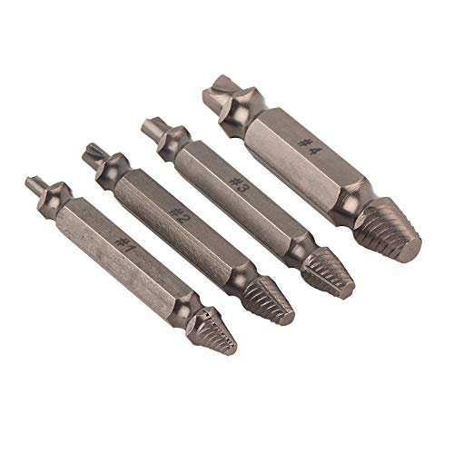 Dgtrhted Screw Remover Bit,Screw Extractor - Damaged Bolt Remover Speedout Damaged Screw Extractor Drill Bits Tools,4pcs set, Four size