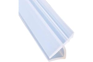 Mintice Tira de Sellado de la Puerta del Baño Sello de Espacio de Ventana de Mampara de Ducha Curvo Plano Caucho Vaso Fondo Clima 10mm 78" Pulgadas Forma de H