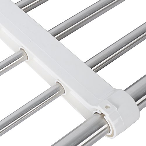 WOLTU BZ4112-1 Teleskop-Garderobensystem Regal , Verstellbare Länge(75-120cm) , 10 Stange aus Edelstahl , ohne Bohren , Chrom-Weiß - 5