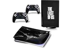 MaD Vision® Set de Skin Extra-Duraderas en Vinilo para PS5 Disc + 5 Pares de Aiming Rings|Kit Adhesivo y Resistente a los Arañazos para PlayStation 5 + 2 Controllers – para The Last of Us Diseño