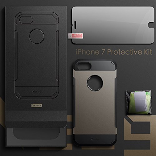 iPhone 7 Case with [Free Screen Protector] Dual Layer Drop Protection Cover Shock-resistant Heavy Duty Rugged Cases for Apple iPhone7 4.7