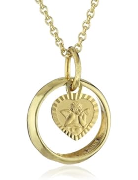 Xaana Kinder und Jugendliche-Anhänger + Kette 8 Karat (333) Gelbgold Zirkonia 36-38 cm weiß AMZ0308