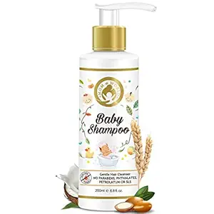 Mom & World Tear Free Baby Shampoo with Organic Moroccan Argan Oil and Oats Extract, 200 ml (NMOMWLD11)