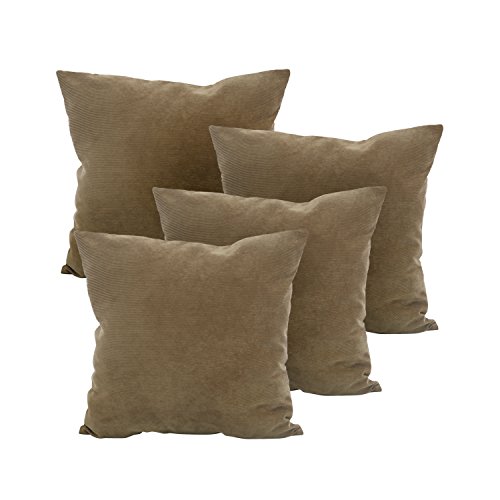 Deconovo Kissenbezug Kord Kissenbezug Wohnzimmer Kissenbezug Weich 40×40 cm Taupe 4er set - 9