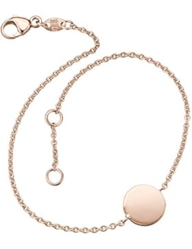 Juwelier Gelber Armband mit Gravurplatte rund 9mm 585 14 Kt Roségold