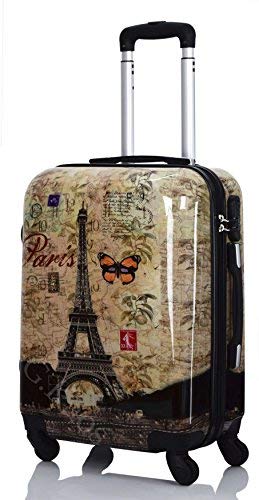 G.Kaos - Maleta De Cabina Equipaje de Mano - En Policarbonato Superligera - Pel&iacute;cula Protectora Para Quitar - Para Vuelos Como EasyJet Y Otros - Fantas&iacute;a Paris Butterfly 55cm