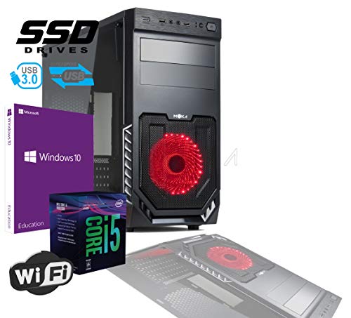 Pc Desktop  INTEL I5 SIX CORE 8th gen Up To TURBO 4,0 GHZ Windows 10 PRO 64 BIT ORIGINALE CASE ATX USB 3.0 PSU 500W RAM 8GB DDR4 SSD 240GB Scheda Video UHD 4K USCITE HDMI DVI VGA WIFI 300MB DVD RW LG