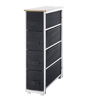 ID SPACE Meuble de rangement 4 tiroirs - Design et Pratique - Coloris Chiné GRIS Foncé