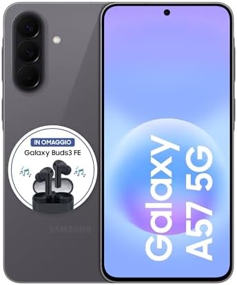 Samsung Galaxy A57 5G, 128GB, 3 anni di Garanzia, Smartphone sottile, Cerchia e Cerca, Gomma Oggetto, Volto Migliore, Tripla Camera, IP68, 5.000 mAh, Awesome Gray [Versione Italiana]