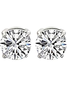 WINOMO Paar Magnet Ohr Stud Ohrringe Unisex: Runde Zircon(Clear)