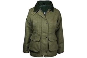MOUNTAIN PASS BY WHOLESALE WORKWEAR Countrywear Womens Derby Wool Branded British Made Quilted Fitted Waterproof Windproof Breathable Tweed Jacket Coat Riding Fishing Hunting Shooting Farming Walking Casual Outerwear Country