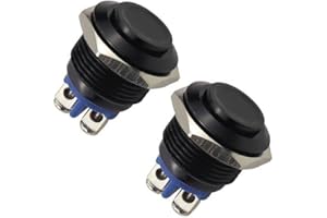 CERIOLL Pulsador,Pulsador Momentaneo,Momentaneo 16mm,Boton Interruptor,Pulsador Interruptor,Interruptor Pulsador,Botón Impermeable,Interruptores De Botón Pulsador Momentáneos,Pulsador Electronica,2PCS
