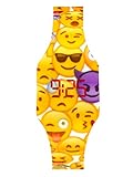 KIDDUS Digital LED Montre pour Filles, garçons, Ados. Batterie Japonaise de Longue durée remplaçable. Montre-Bracelet en Silicone. Facile à Lire et à Apprendre l'Heure. KI10206 Emojis