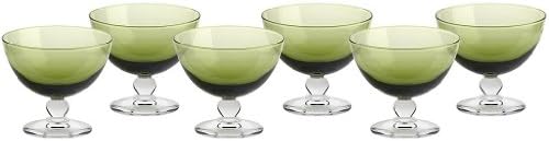 Set of 6, Ice Cream Sundae Dishes, Ice Cream Sundae Glasses, Sundae Dishes, Ice Cream Bowls, Ice Cream Cup ~PICCOLO~ Light green, 10 cm, Glass (GELATO VERO powered by CRISTALICA)