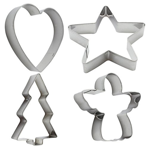 COM-FOUR® Juego de cortadores de galletas de 4 piezas"Navidad" para galletas (04 piezas - Set3)