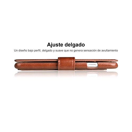OCASE Funda iPhone 6 Fundas iPhone 6S Slim Case de Estilo Billetera con Protector de Pantalla de Vidrio Templado  Soporte Plegable  Ranuras para Tarjetas y Billetes  Broche Magn  tico