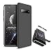 Produktbild Finemoco Hülle für Samsung Galaxy S10 Plus S10+ Hülle 3 in 1 Hardcase mit Panzerglas Folie,Ultra Dünn Handyhülle 360 Schutz Tasche Hart PC Bumper Schutzhülle Stoßfest Anti-Kratz Case Cover, Schwarz