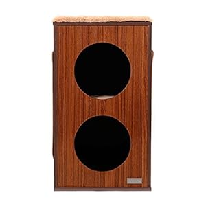 HTZ Cat's Climbing Frame Buco di Gatto Giocattoli per Gatti Doppio Foro Rotondo Letto Cat Legno Cioccolato Pet Letto Cat…