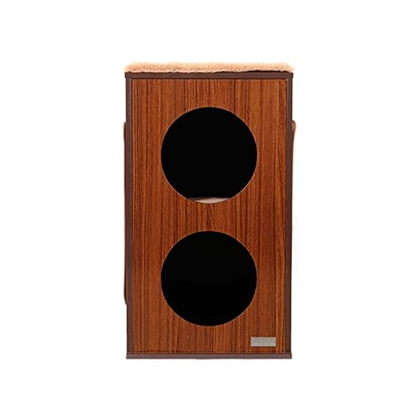 HTZ Cat's Climbing Frame Buco di Gatto Giocattoli per Gatti Doppio Foro Rotondo Letto Cat Legno Cioccolato Pet Letto Cat…