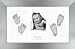 BabyRice Large Baby Casting Kit (great for Twins!), 14.5x8.5" Brushed Pewter Frame, White mount, Silver metallic paint