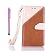 Produktbild KSHOP Schutzhülle Cover Handyhülle / Etui für Huawei P9 Muster Geldbörsen-Stil Kartenfächer Standfunktion Design Folio PU Leder Zwei Farben Rosa + Braun Tasche Case Hülle im Bookstyle mit Standfunktion Kredit Kartenfächer - Metall Stift Stylus Pen Rose