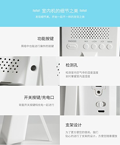 ESTGOUK Funk Wetterstation mit Farbdisplay ,Funkuhr, Wecker, Wettervorhersage, Hygrometer,Außensensor - 8