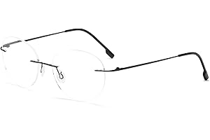 KoKoBin Lunettes de lecture ronde sans bord super léger en alliage de titane aide à la lecture pour les femmes et les hommes
